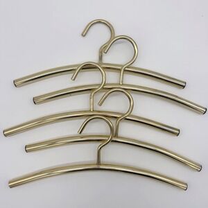 Vintage Gold Tone Metal Hangers Set 5 Hollywood Regency MCM Closet Display